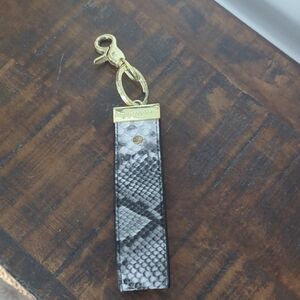 Nwot Simply Southern Snakeskin Keychain with Gold Accents